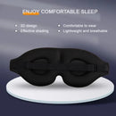 Máscara de Dormir 3D Ajustável com Bloqueio de Luz – Preta
