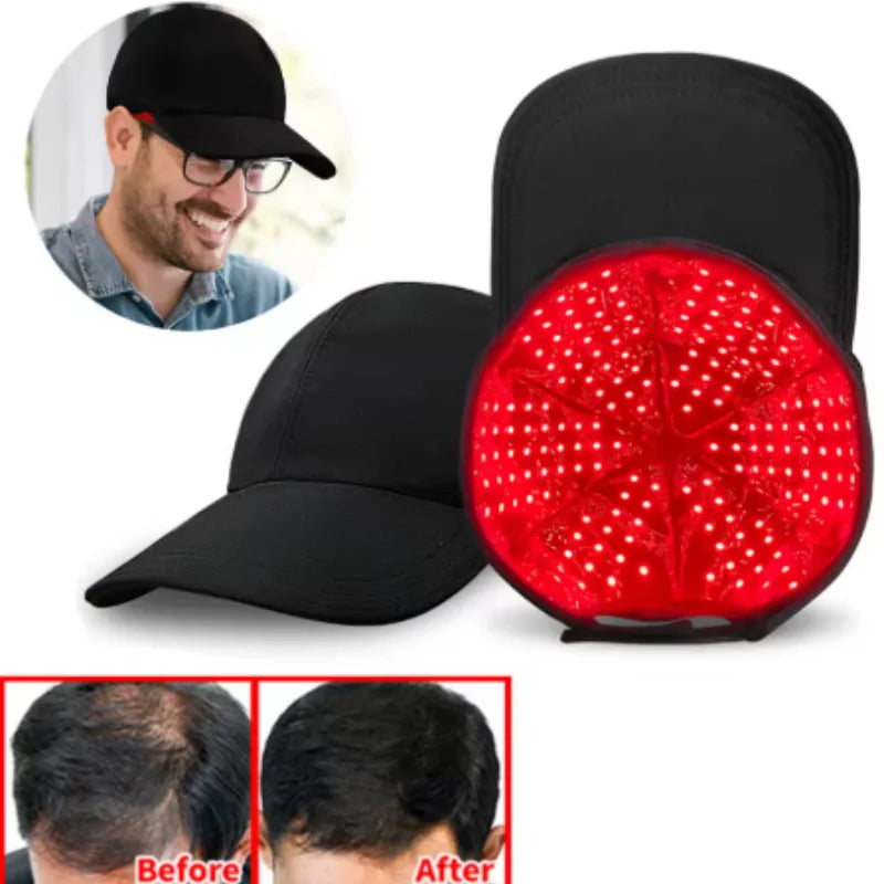 Boné LED de Luz Vermelha e Infravermelha com 56 ou 100 LEDs